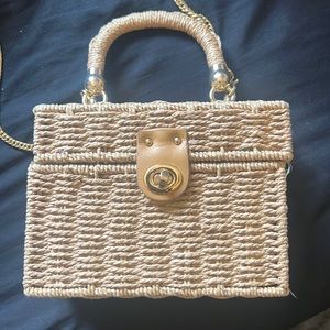 Wicker basket purse. Used once. 7 1/2 x 5 1/2 x 3